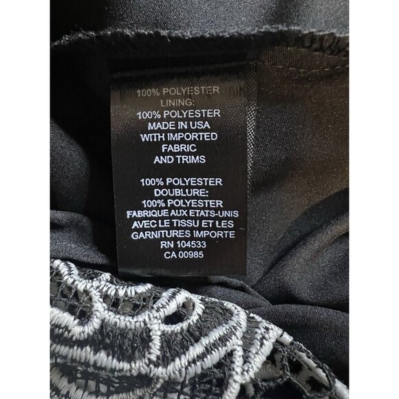 Nanette Lepore A Line Dress 4 Black Ivory Embroidered Lace Sleeveless Rich - Picture 9 of 11